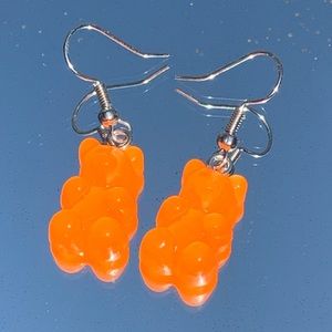 Orange gummy bear earrings